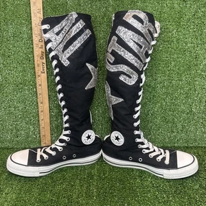 Converse All Star Chuck Taylor XX Ginocchio Hi Glitter Nero Donna Tg 6 - Uomo 4 - Foto 1 di 7