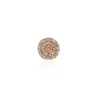 Pendiente de oro rosa pavé de diamantes ÚNICO racimo - 14 k único perforado Foto 1 de 4