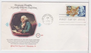 TurtlesTradingPost- Benjamin Franklin - 1976  #1690  FDC - Fleetwood Cachet - Picture 1 of 2