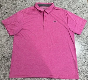 Under Armour The Playoff Polo Shirt Mens 2XL Loose Fit Pink Comfort Active Golf - Picture 1 of 8