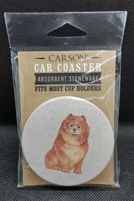 Впитывающая керамика Carson Car Coaster - собака - померанский камень  - Изображение 1 из 2