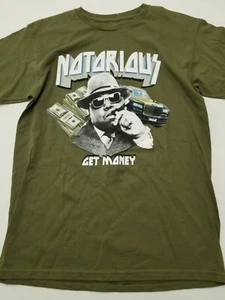 Biggie Smalls Graphic T Shirt Tee Notorious BIG Size M 100% Cotton Olive color  - Picture 1 of 5