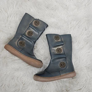 LIVIE & LUCA Shoes Boots Tiempo Blue Gold Toddler Girls Size 8 - Picture 1 of 9