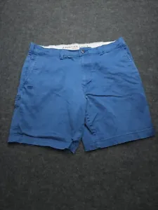 American Eagle  Shorts Mens 34 Blue White Chino Khaki Cotton Casual Preppy Men - Picture 1 of 10