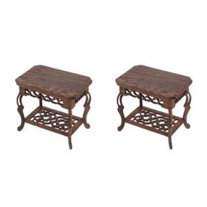 2 Pieces Ornaments Craft Display Pedestal Asian Plant Stand - Picture 1 of 12