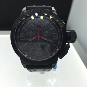 TW STEEL Canteen Black Dial Chronograph Black Leather Men's Watch TW902r - Picture 1 of 3