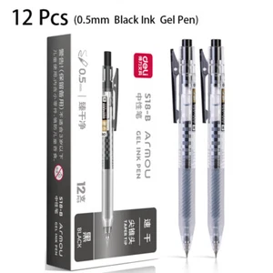 Deli 12 Pcs 0.5mm Signature Pen Quick Drying Black Ink Gel Pen High-Quality Pen - Picture 1 of 5