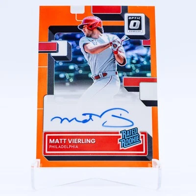 2022 Donruss Optic Rated Rookie Matt Vierling RC Auto Orange /100 #RRS-MV - Image 1 of 2