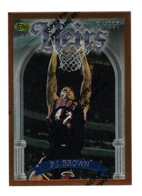1996-97 TOPPS FINEST P.J. BROWN CARD #179 **NM-MT**  MIAMI HEAT - Image 1 of 2