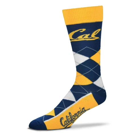 California Berkeley Golden Bears Navy Gold Argyle Lineup Deuce Crew Socks Cover