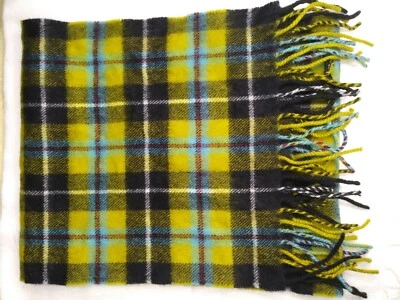 Highlander Collection by Lochcarron Lambswool Green Black Tartan Plaid Scarf - Image 1 of 3