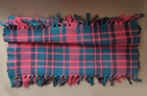 Vintage Crate and Barrel Traditional Christmas Red Green Plaid Rug 24" x 36" NEW - Picture 1 of 1