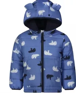 Neu ohne Etikett 24 m Teddy LONDON FOG 3d Ohren Eisbär Mantel Jacke Puffer Junge Winter Mädchen - Bild 1 von 11