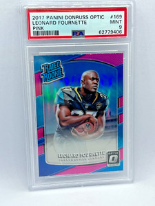 2017 DONRUSS OPTIC Leonard Fournette pink optic  Rated Rookie #168 PSA 9 MINT
