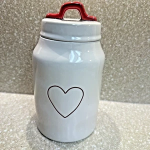 NEU! Rae Dunn von Magenta Valentinstag " ❤️" Herz Kanister Medium 8 Zoll hoch - Bild 1 von 2