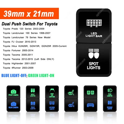 Dual Push Switch Button Fog Lights For Toyota Hilux w/ Wire(LED BAR&SPOT LIGHTS) Foto 1 de 4