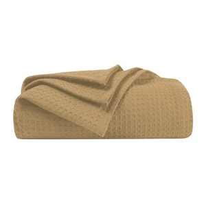 Queen Size Cotton Bed Blanket - Waffle Winter Thermal Blanket Cozy Soft Breat... - Picture 1 of 7