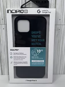 Incipio DualPro Shock Absorbing Case for Google Pixel 4 Black Scratch Resistant - Picture 1 of 5