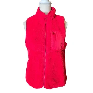 NWT MAURICES Bright Red Full Zip Fleece Vest Women's Medium - Picture 1 of 10