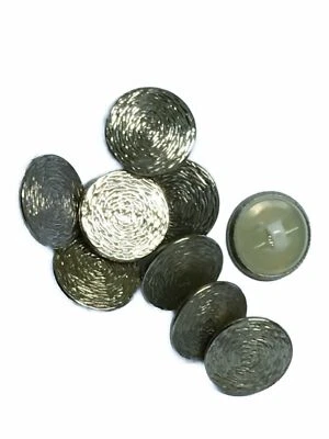 Buttons Silver Coloured Button 0 23/32in Metal Plastic Jackenknopf Mantelknopf - Image 1 of 2