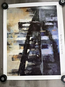 Brooklyn Bridge Manhattan Skyline Marti Bofarull Litho Art Print 27 1/2 X 34 3/4 - Picture 1 of 3