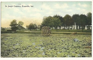 Cartolina St Joseph Cemetery Evansville IN Indiana - Foto 1 di 1
