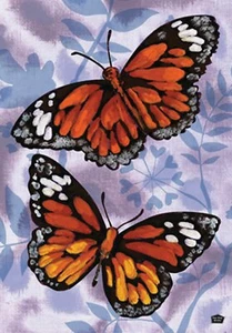 Flutterby Butterfly 12.5" x 18" Colorful Monarch Garden Flag Flutter By - Picture 1 of 2