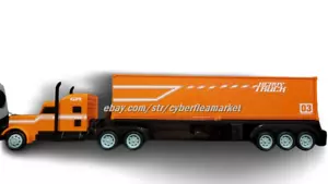 RC Semi Truck & Trailer 18 Inch 2.4Ghz Fast Speed 1:16 Scale RECHARGEABLE ORANGE - Picture 1 of 4