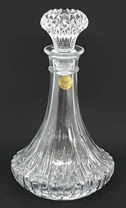 Clear cut glass Art Deco shape flared base decanter - Picture 1 of 9