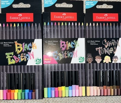 批量 Faber Castell 黑色版彩色铅笔肤色金属霓虹粉彩 — 第 1/4 张图片