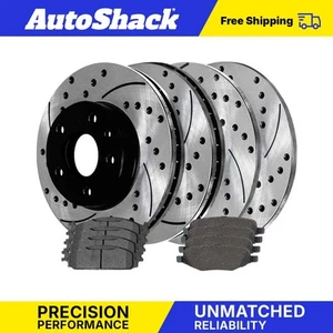 Front & Rear Drilled Disc Rotors Ceramic Brake Pads for Ford Explorer 3.5L - Picture 1 of 7