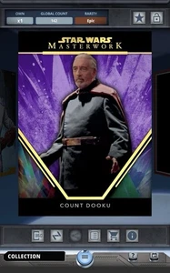 Topps Star Wars Card Trader Masterwork 2024 Count Dooku Purple Epic - Picture 1 of 2