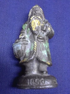 Sehr seltene ANTIKE Gusseisen Blei geprägt 1850 WEIHNACHTSMANN FIGUR Originallack - Bild 1 von 11