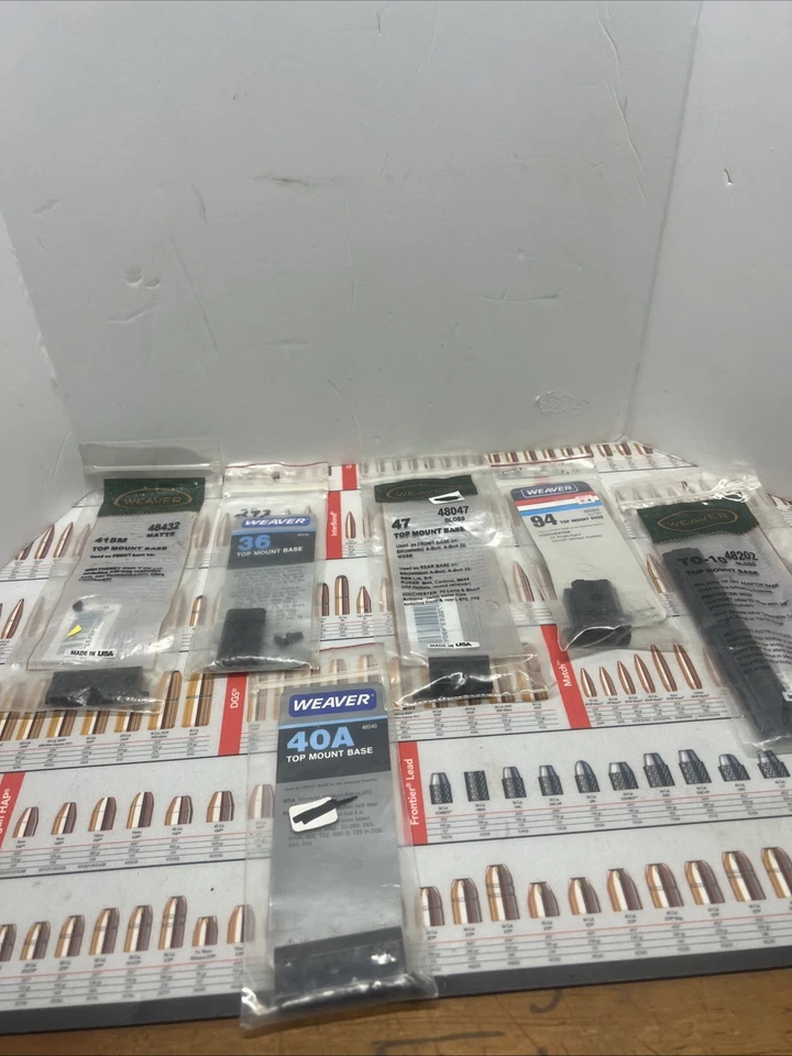 WEAVER  TOP  MOUNT  SCOPE  BASE LOT OF 6  NOS RELOADING & MOUNTING PARTS C DESC - Image 1 of 4