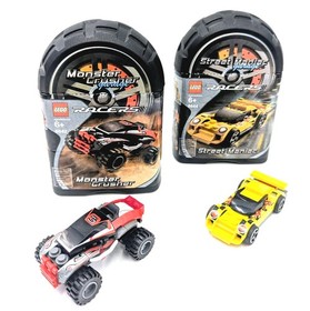 LEGO 8644 - Racers: Tiny Turbos - Street Maniac & Monster Crusher w/ Canisters 