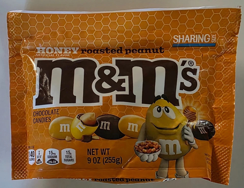NUEVO CACAHUETE TOSTADO MIEL M&M'S CHOCOLATE CARAMELOS 9 OZ BOLSA TAMAÑO COMPARTIDO Foto 1 de 1
