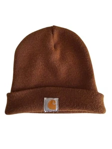 Carhartt Youth Tan Classic Brown Acrylic Beanie Hat - Picture 1 of 4