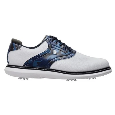 Nuevos Zapatos FootJoy Golf Traditions Blanco/Azul Marino Camuflados Talla 7.5 Ancho (Anterior Foto 1 de 4