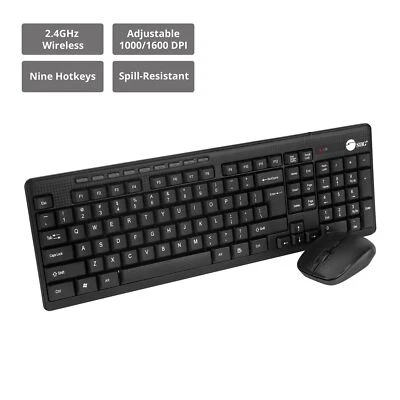 SIIG JK-WR0T12-S1 Wireless Extra-Duo Keyboard & Mouse - USB 2.0 Wireless RF - Image 1 of 4