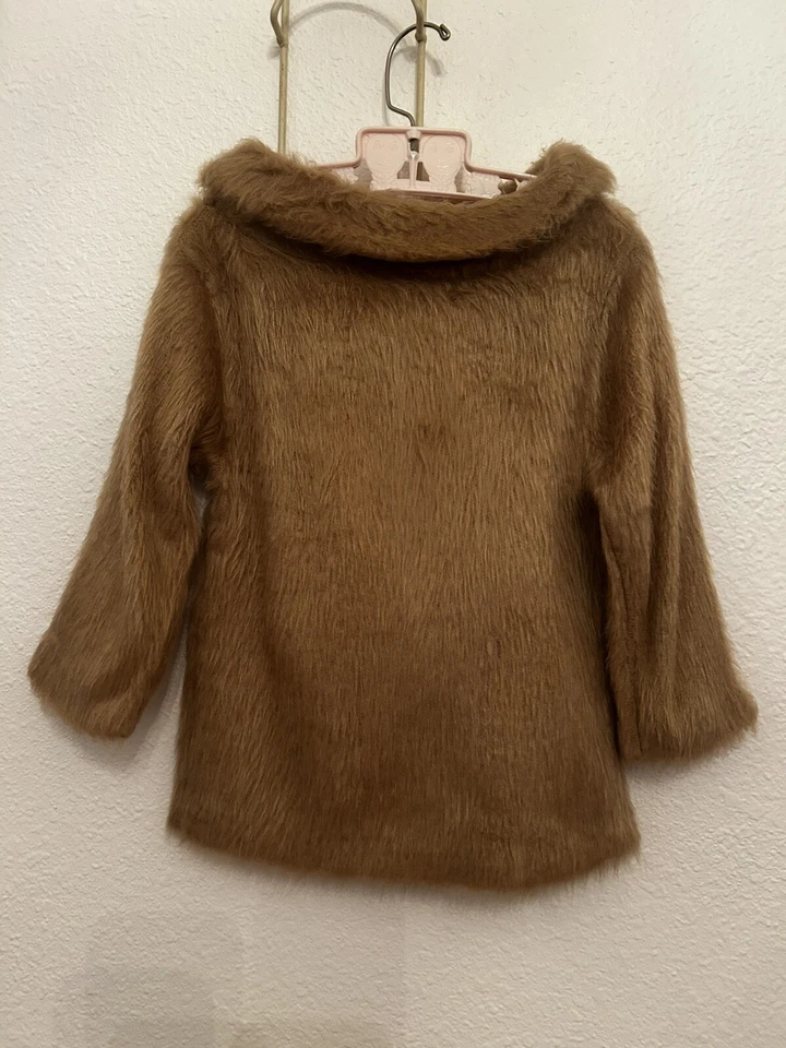 Suéter Vintage Años 70 Tam O’Shanter Marrón Imitación Mohair Cuello Alto Niños Talla 7 Foto 1 de 4
