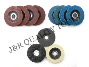 VCT 11pc 4-1/2" x 7/8" Flap Disc & Polish Set Strapping Sponge Aluminum Zirconia - Picture 1 of 4