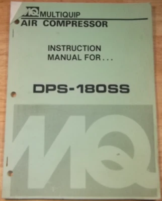 MULTIQUIP DPS-180SS COMPRESSOR OPERATOR OPERATION & MAINTENANCE MANUAL BOOK - Imagem 1 de 4
