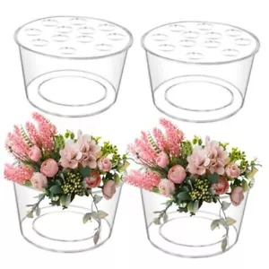 4Pcs Circular Acrylic Flower Vase with 48 Holes,Decorative Clear Vase - Picture 1 of 7