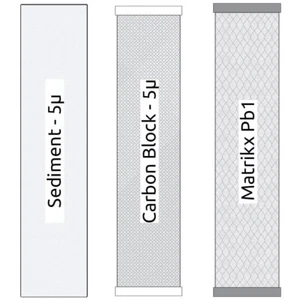 20-inch Big Blue 3 Stage Filter Kit with Sediment, Carbon Block and Matrikx... - Picture 1 of 1