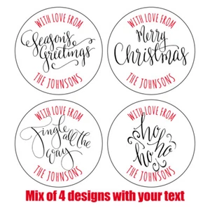 Personalised MODERN LOOK CHRISTMAS Stickers Labels Gift Wrapping Xmas Wrap 846 - Picture 1 of 3