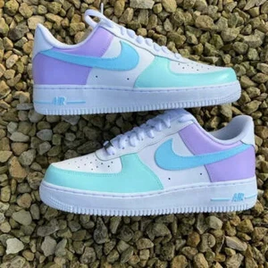 Nike Air Force 1 Custom Low Mermaid Pink Blue Purple Shoes Mens Womens Kids - Picture 1 of 8