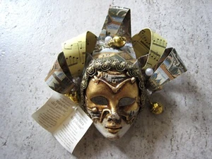 Maschera Del Galeone, Musical Notes, Venetian, Music Themed Mini Mask, Hand Made - Picture 1 of 8