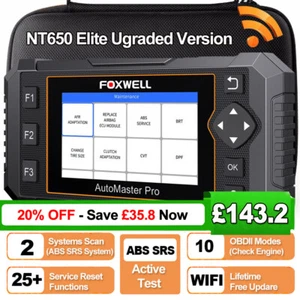 Foxwell NT650 PRO OBD2 Scanner Car ABS SRS Diagnostic Tool DPF Injector Coding - Picture 1 of 23