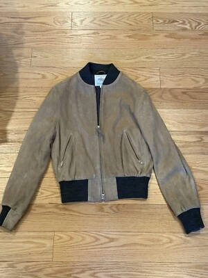 Chaqueta de Cuero Gamuza Tostada Golden Bear Talla XS Bombardero Bronceado Hecha en EE. UU. Cremallera Completa - RARA Foto 1 de 4