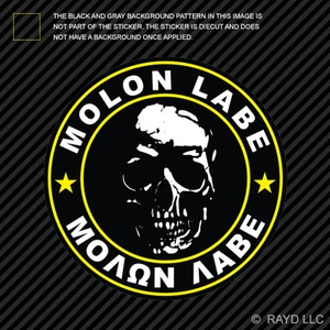 Molon Labe Yellow Circle Sticker Decal Self Adhesive Vinyl Come Take Them 2A v5a - Bild 1 von 1